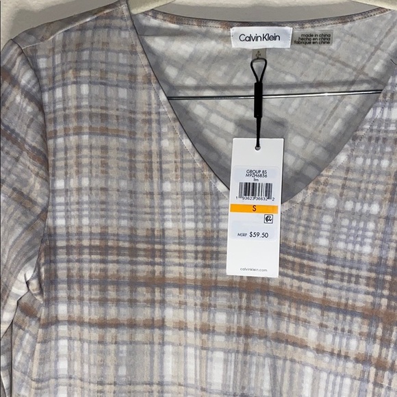 CalvinKlein Striped Ruched-side Top - Picture 4 of 8